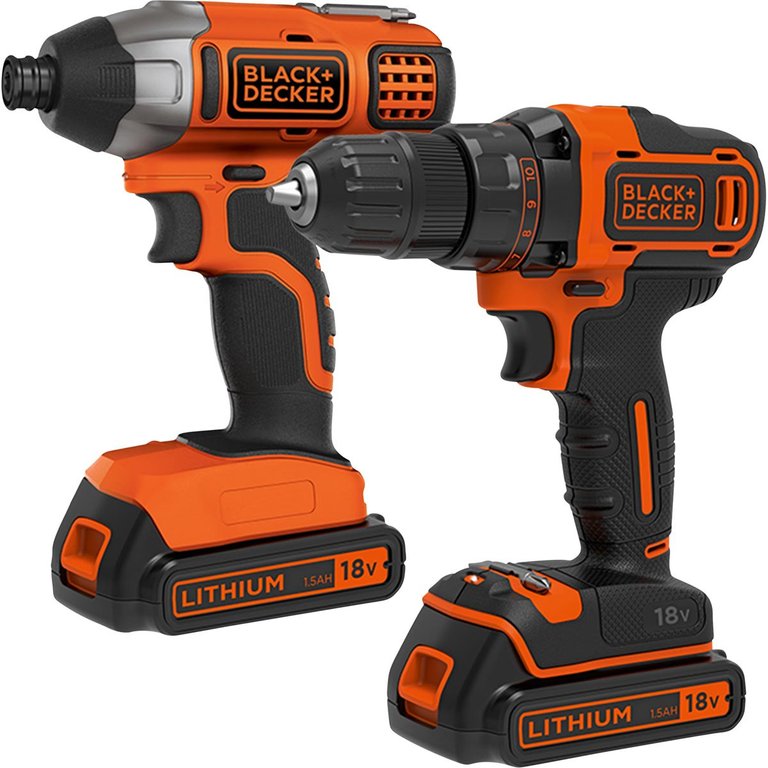 Black & Decker Cordless Drill Driver, Impact Driver Kit $80 @ Supercheap Auto