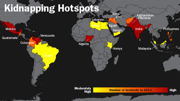 Entführungen weltweit 2013