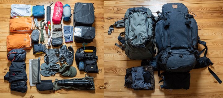 photo of all the stuff I plan to take on the journey around the world