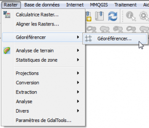 Menu Géoréférencer