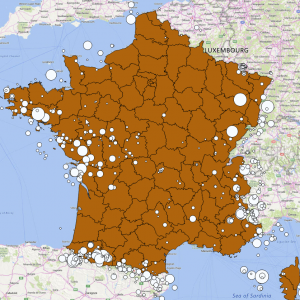 Taille des points en fonction de la magnitude