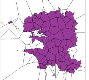 résultats des polygones (rendu transparents pour voir le département)