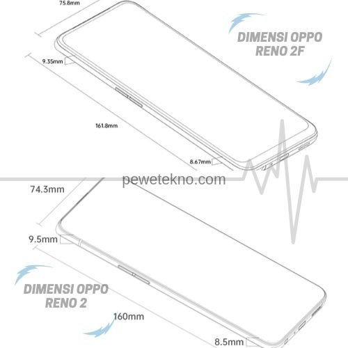 Dimensi - OPPO RENO 2 dan OPPO RENO 2F