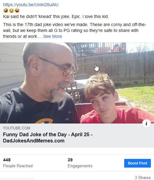 Funny Dad Joke Video showing less shares