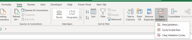 data validation in excel