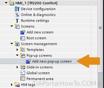 TIA Portal How To Pop-up create screen