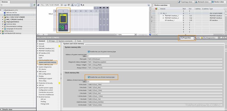TIA Portal How To memory clock byte