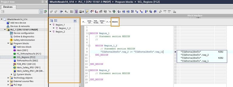 TIA Portal V14 new SCL Regions