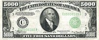 James Madison - Series of 1934 $5000 bill