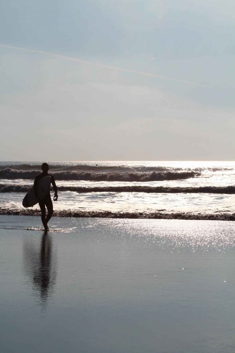 Sunset after a surf at Woolacombe. 