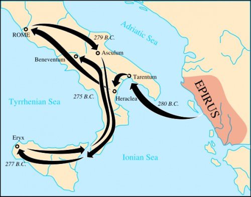 Pyrrhus' exploits in the Pyrrhic Wars