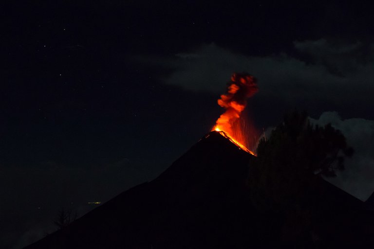 Fuego erupting