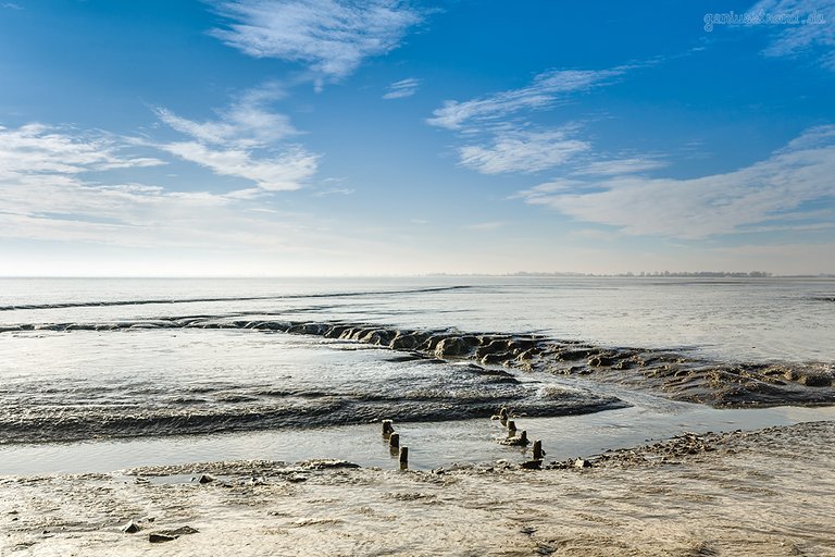 WILHELMSHAVEN WATTENMEER: Ein Priel im Banter Watt