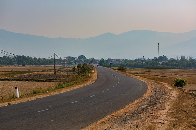 Open road after Lăk Lake