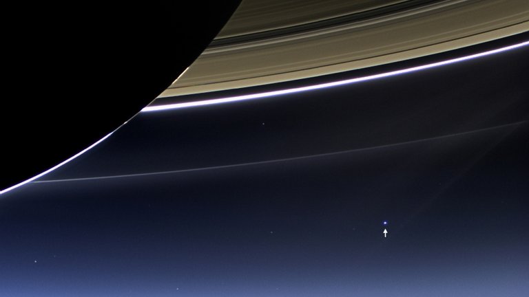 Saturn dark side Earth view