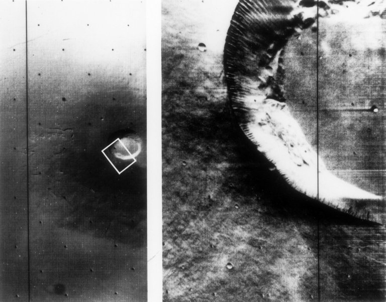 On November 14, 1971, Mariner ( took this image of a shield volcano on Mars.