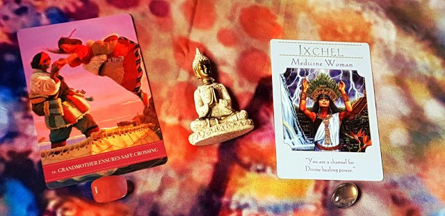 Grandmother Ensures Safe Crossing - Ixchel Medicine Woman  Wild Kuan Yin Oracle- Goddess Guidance