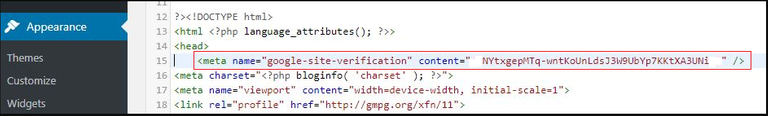 Webmaster Google Tools - Tag HTML