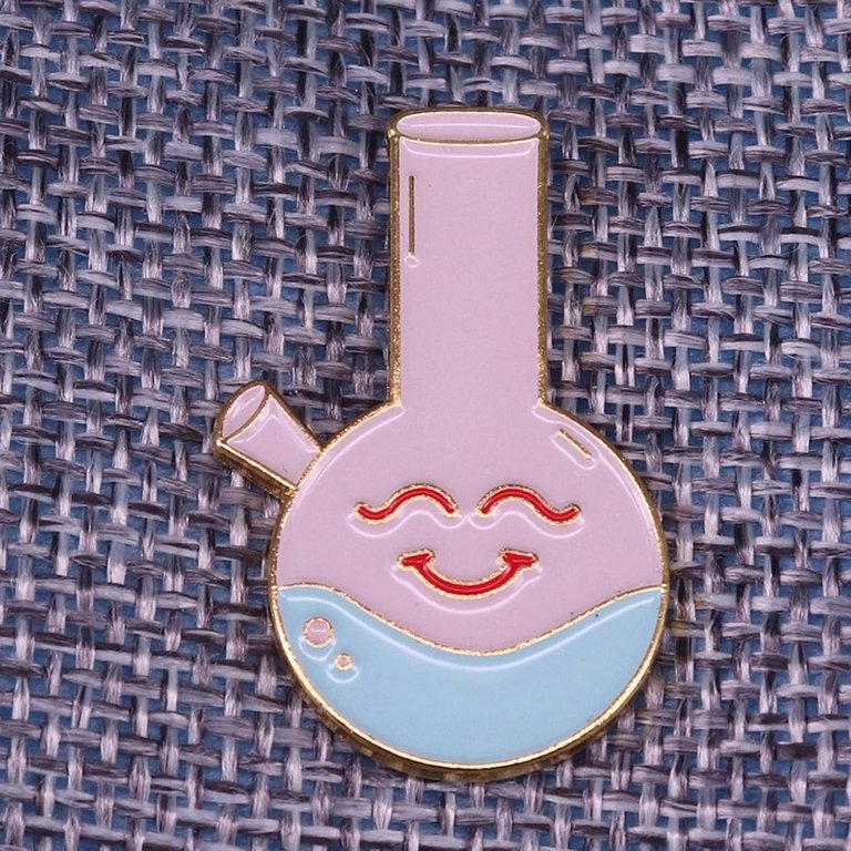 AliExpress Happy bong weed badge cute pastel collar pin unique hand illustrated brooch jacket bag hat flair collection