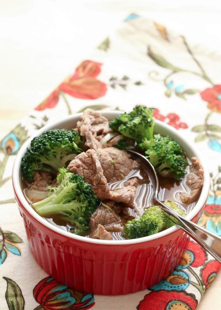 Chinese Beef Broccoli Soup recipe by Barefeet In The Kitchen