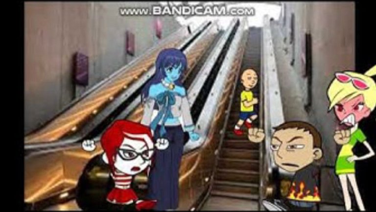 Caillou Plays on the Escalator and gets Grounded