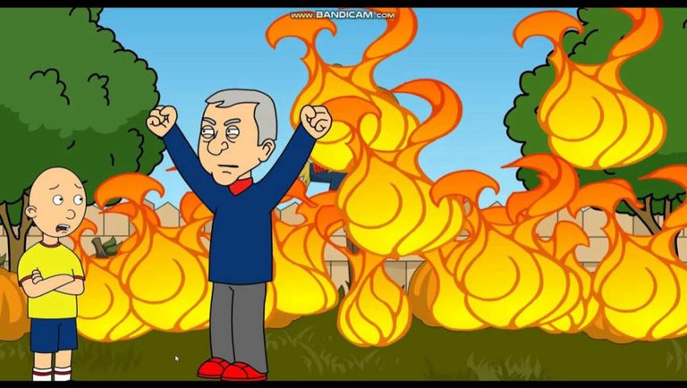 Caillou Sets Grandpa's Pumpkin Patch On Fire/Grounded