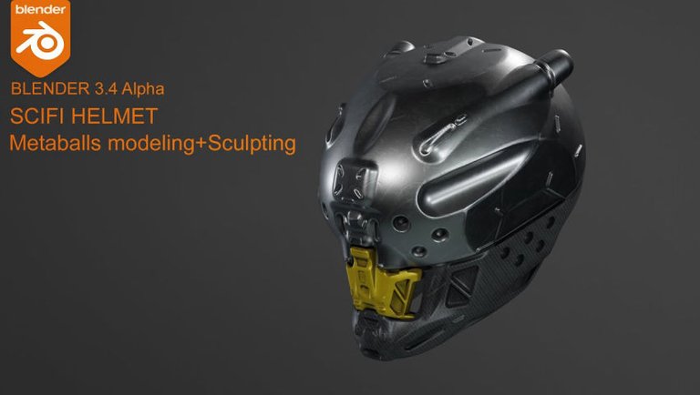 Blender 3.4 hardsurface modeling -Scifi Helmet - Metaballs + sculpting ...