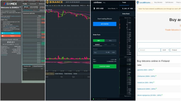 The Four Big Crypto Exchanges