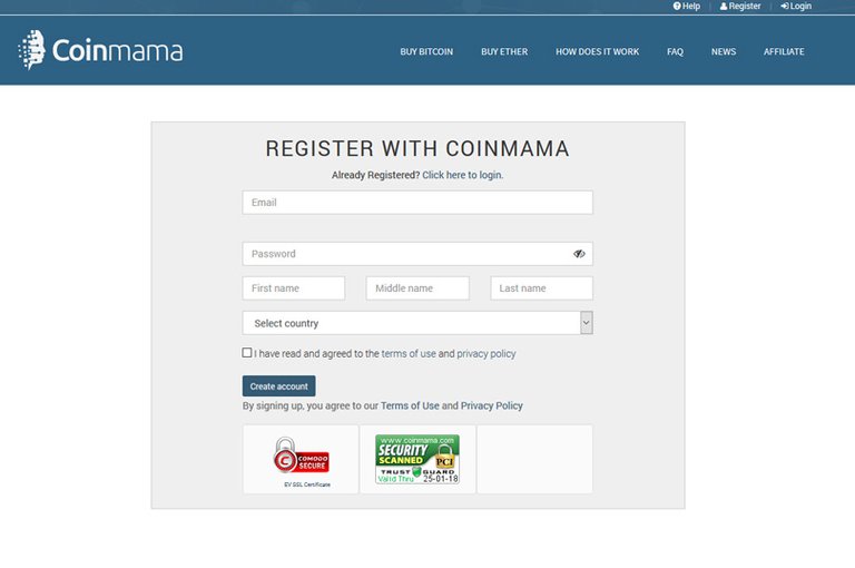 Coinmama Registration