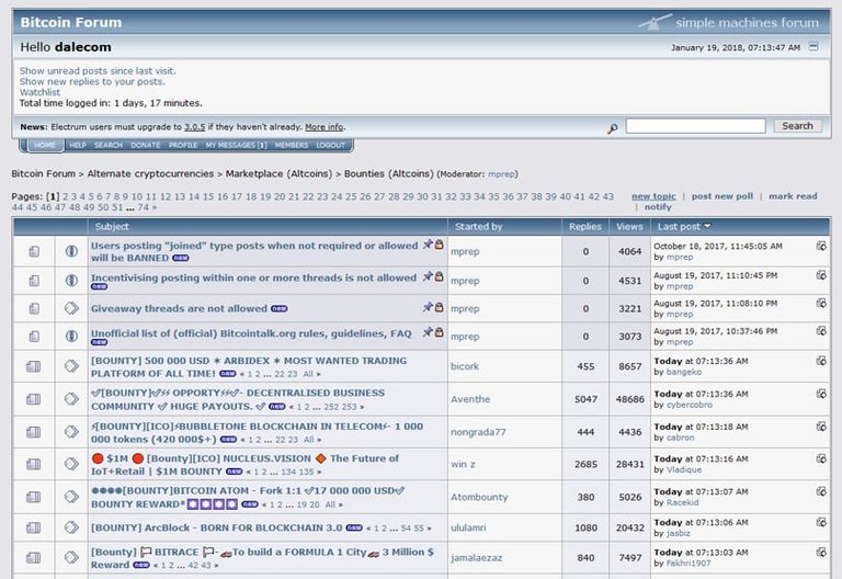 Bitcointalk Bounties