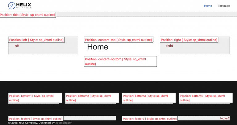 Helix Template - Modulpositionen