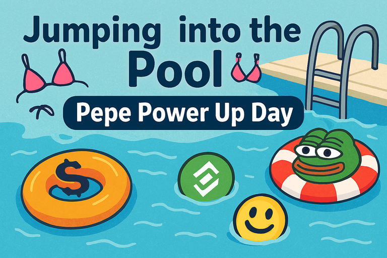 Jumping into the Pool 👙 Pepe Power Up Day
