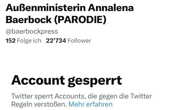 Annalena Baerbock account gesperrt