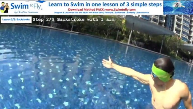 LEARN to SWIM BACKSTROKE in 3 steps - TUTORIAL lesson for BEGINNERS kids or Adults (480p)