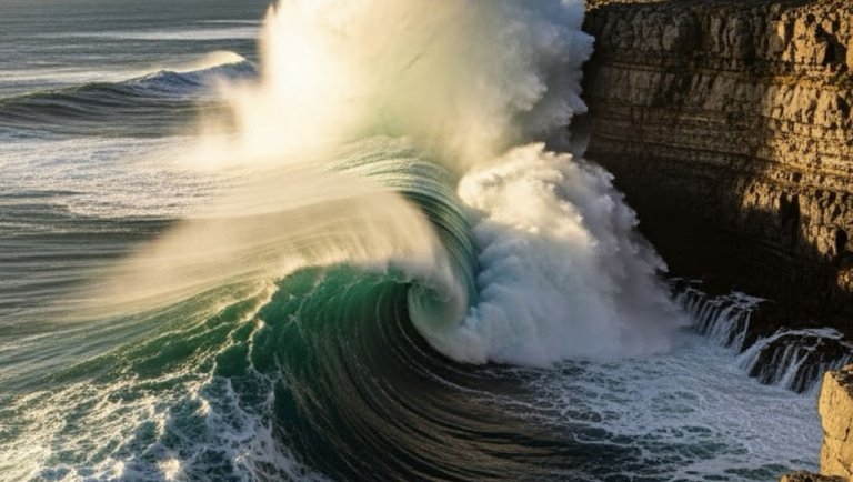 Swell Hammers The Cliffs