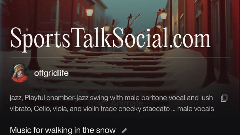 Music for walking on SportsTalkSocial.com