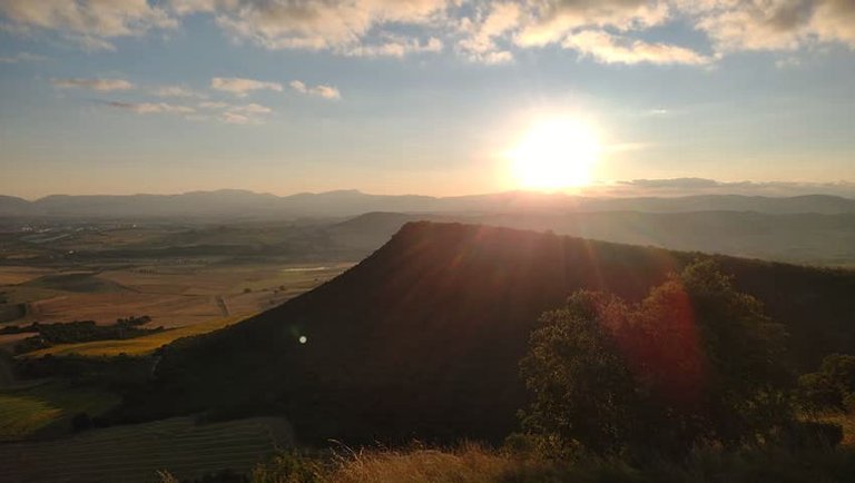 Evening hilltop panorama in Basque-country