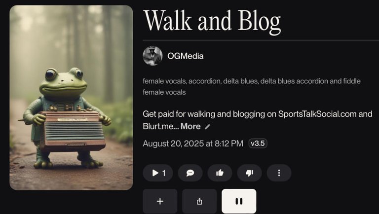 Get paid to Walk and Blog on SportsTalkSocial.com and Blurt.media