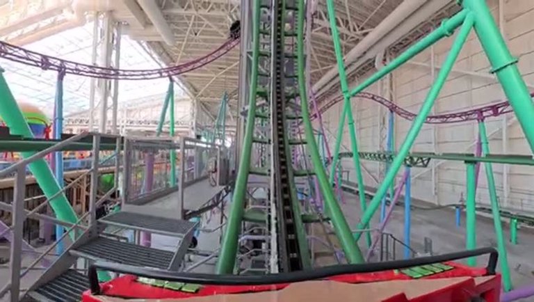 The World's Steepest Roller Coaster Drop - TMNT Shellraiser POV at Nickelodeon Universe