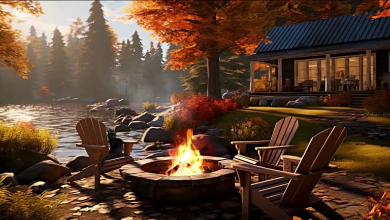 Autumn Camp with Fire Sound for Meditation, Yoga, Relaxation