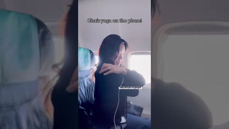 Chair Yoga on a Plane ️ Relax Stretch While Traveling (720p)