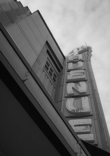 Looking up at 4th Ave Theatre marquee