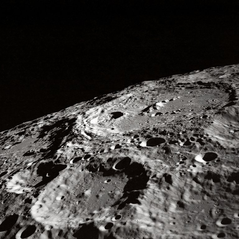 Terraced Wall Crater on the Lunar Limb