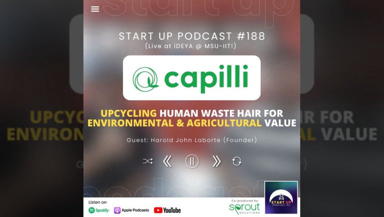 Start Up #188 (LIVE): Capilli - Upcycling Human Waste Hair for Environmental & Agricultural Value