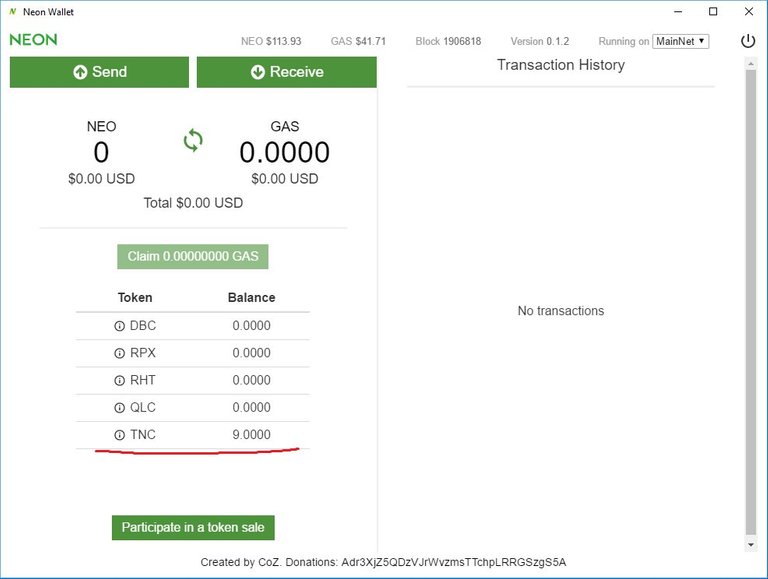 Image Trinity Wallet Balance