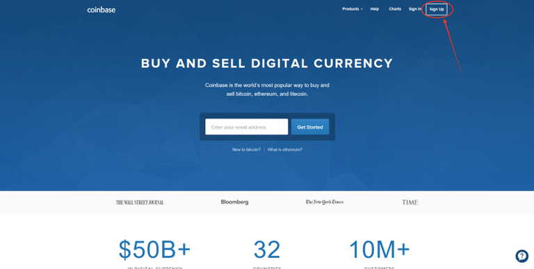 Coinbase Landing Page