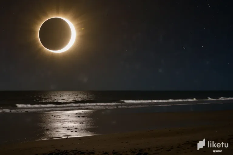 clusvznfz01945sszckywd747_Default_eclipse_lunar_y_solar_donde_se_vea_en_una_playa_1.webp