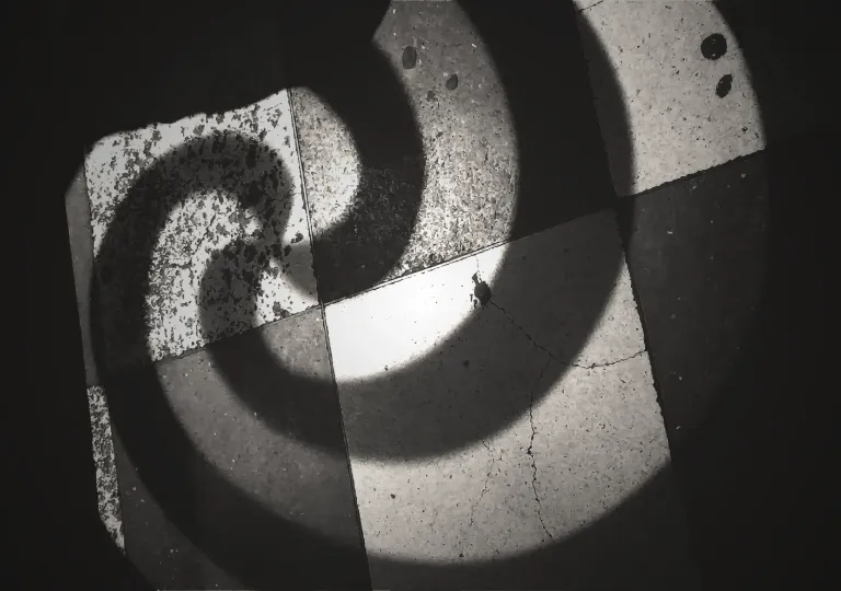 Shadow, checkered, black and white