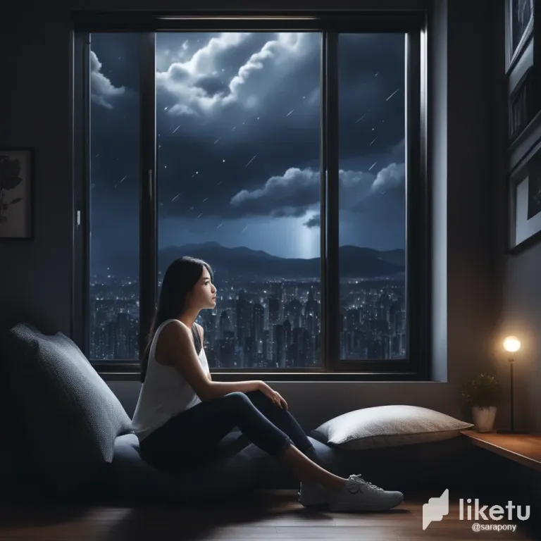 clnabqa4p04we7bsz7oqoby9g_a-beauty-and-young-woman-sits-at-dark-room-mesmerized-by-typhoon-night-a-simple-and-focused-composi-545506458.webp