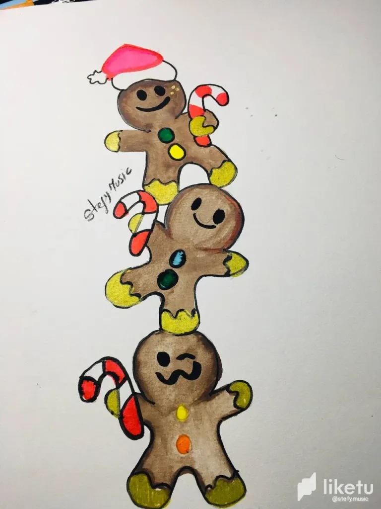 Haciendo un lindo trío de gallitetas de navidad 🍪🎄🎁